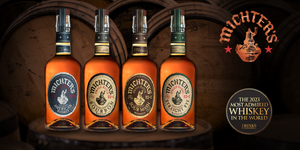 Line up of all Michter's Whiskey bottles variations