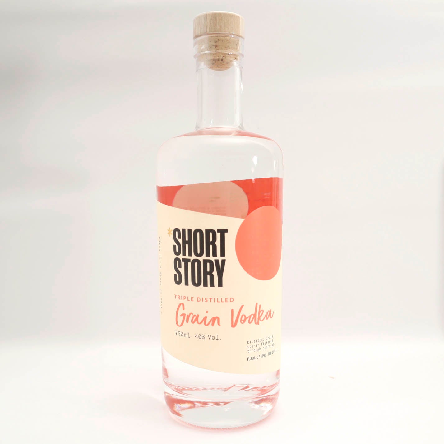 Image of Short Story Vodka bottle: A sleek and elegant 750ml bottle of premium vodka, ready to elevate your moments.