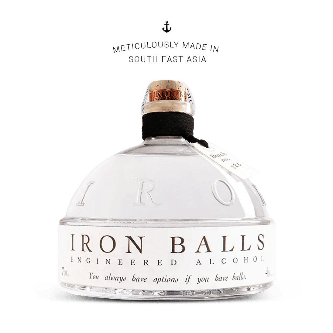 Iron Balls Gin engineered alcohol Bottle