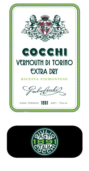 Cocchi Vermouth di Torino Extra Dry Piemontese label